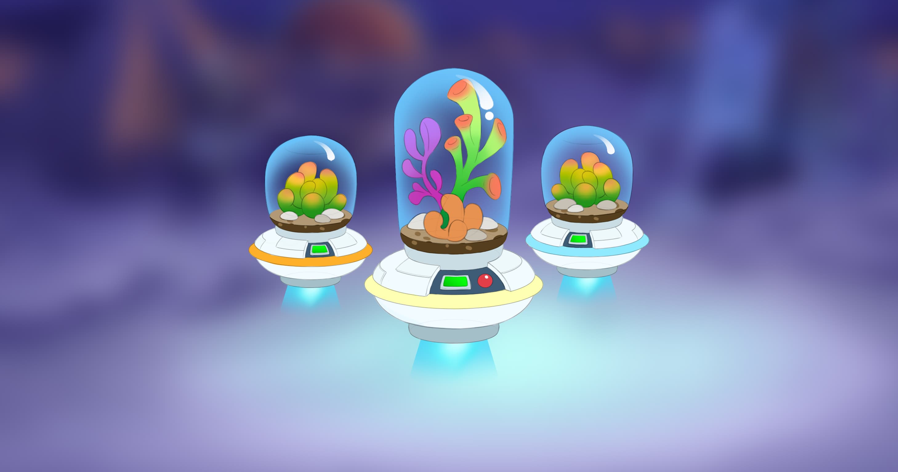 An imaginative lunar-flora concept design.