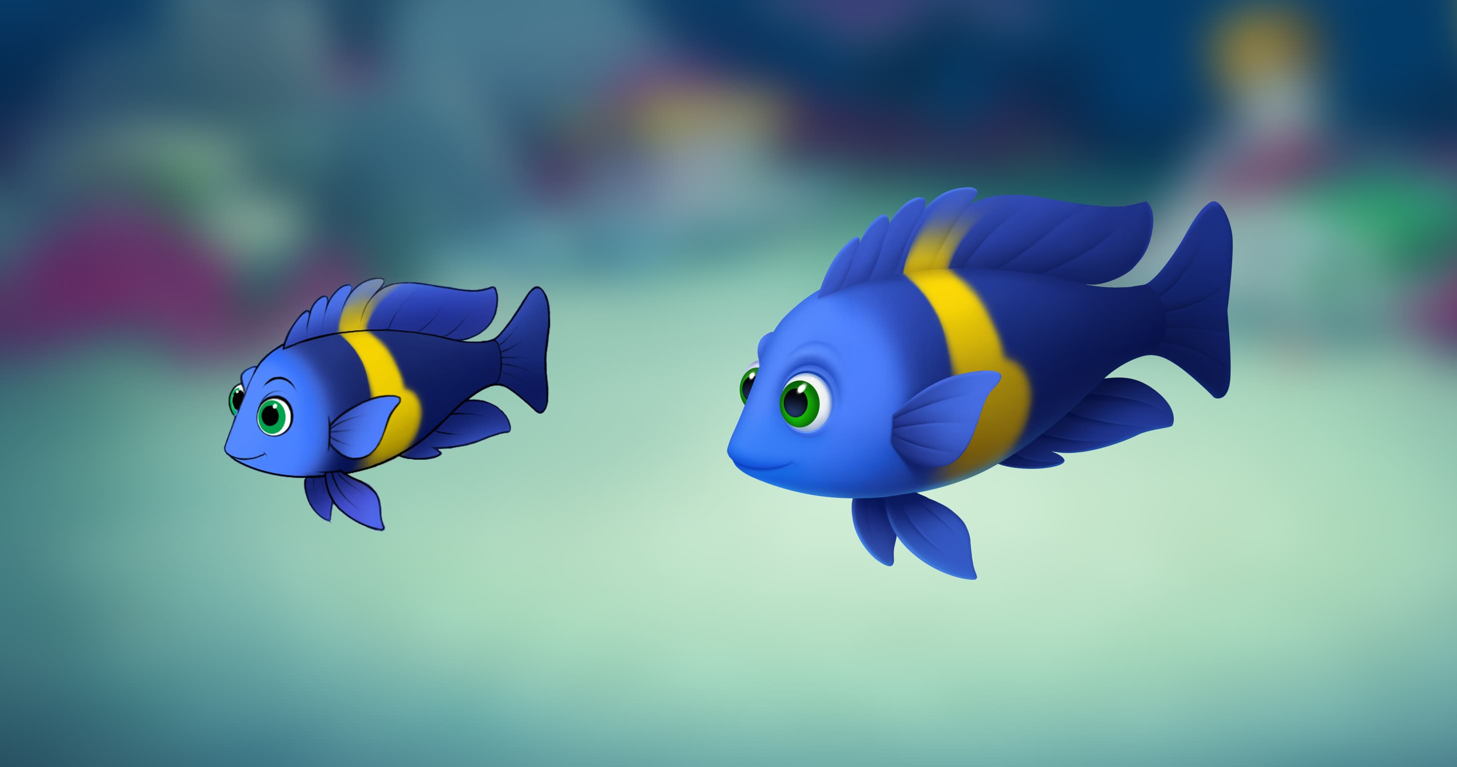 A panther grouper fish character, concept and render.