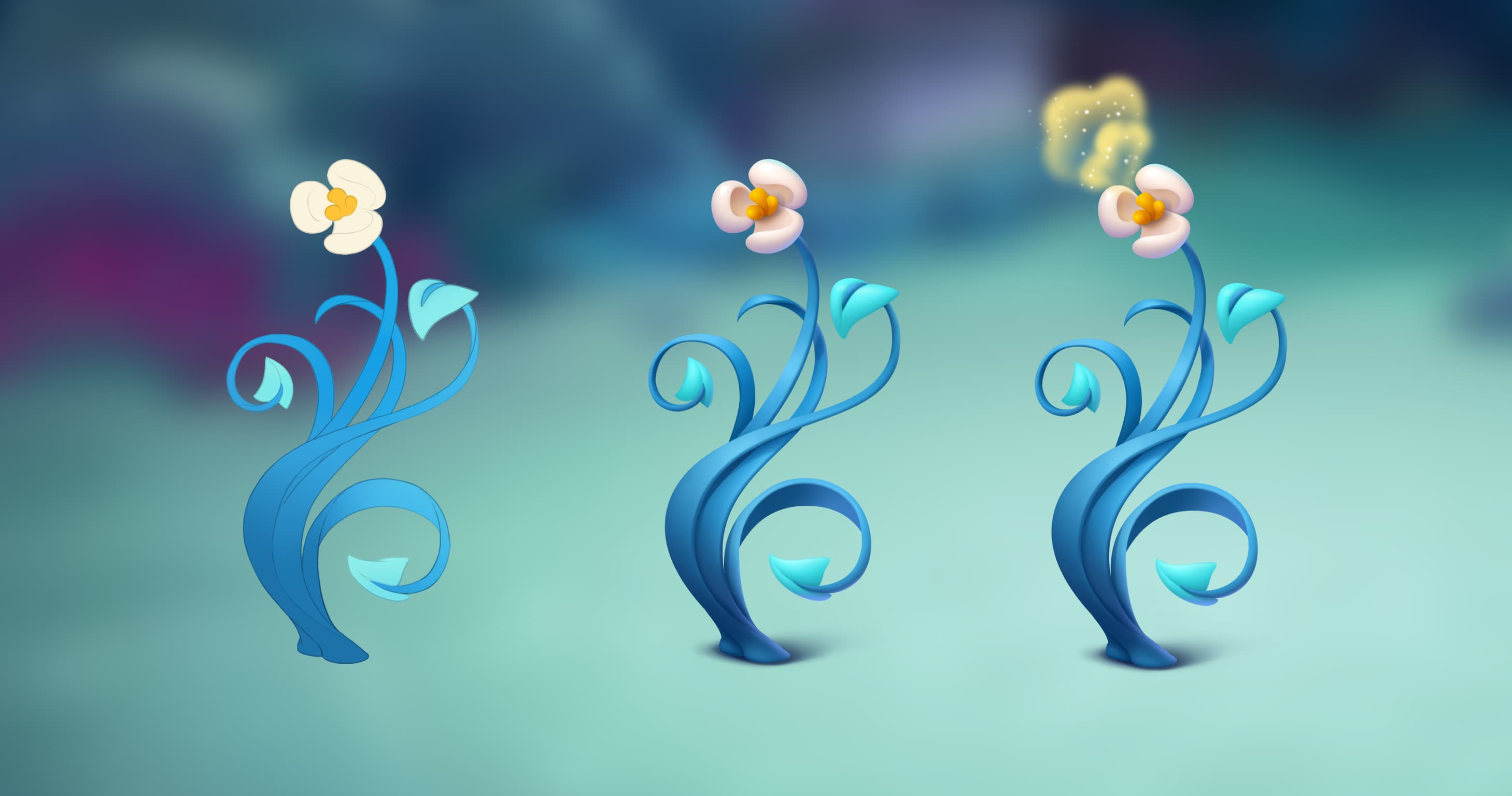 A botanical decor plant study, concept and final render.